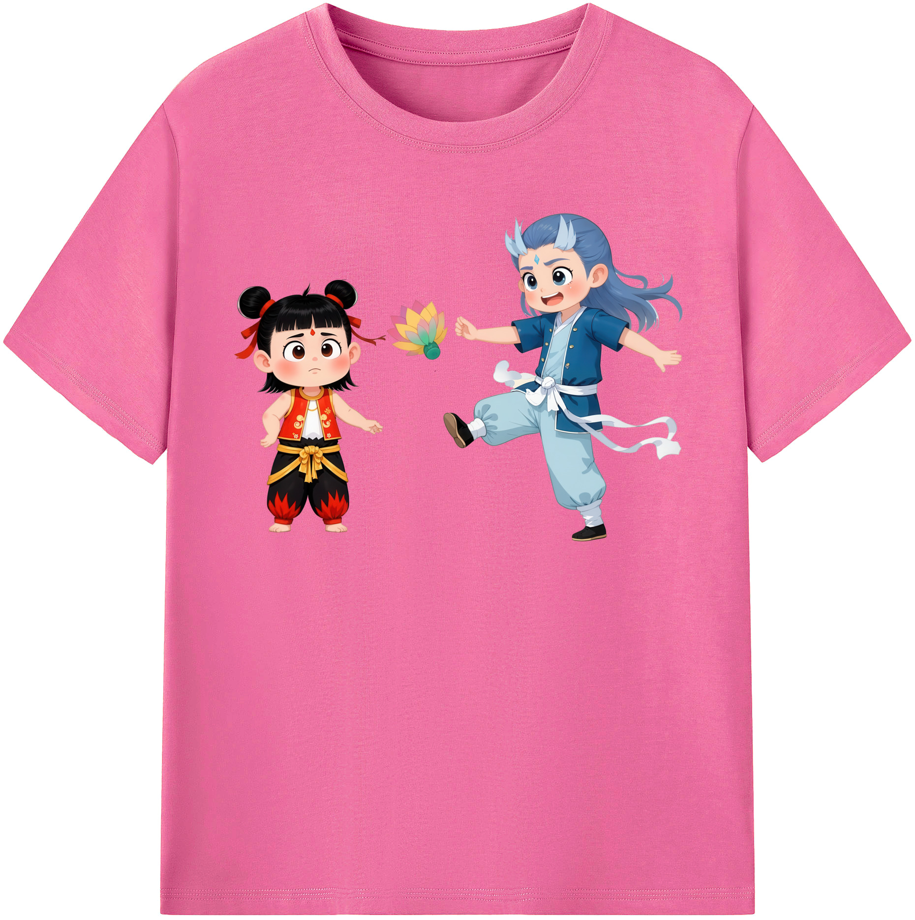 （画像用） Ne Zha 2 ナタ 魔童の大暴れ レディースカジュアルプリントTシャツ（綿100％）